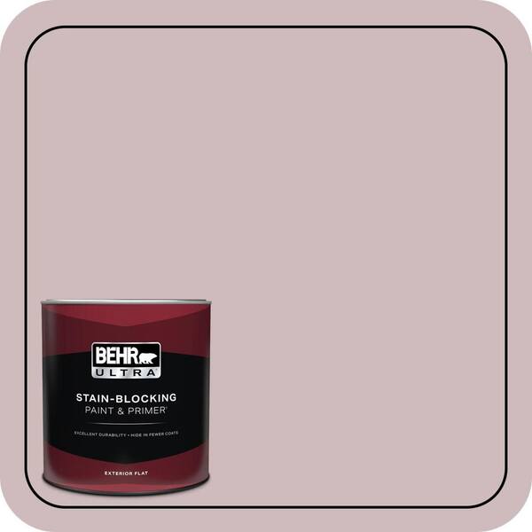 BEHR ULTRA 1 qt. #N120-3 Mauve it Flat Exterior Paint & Primer
