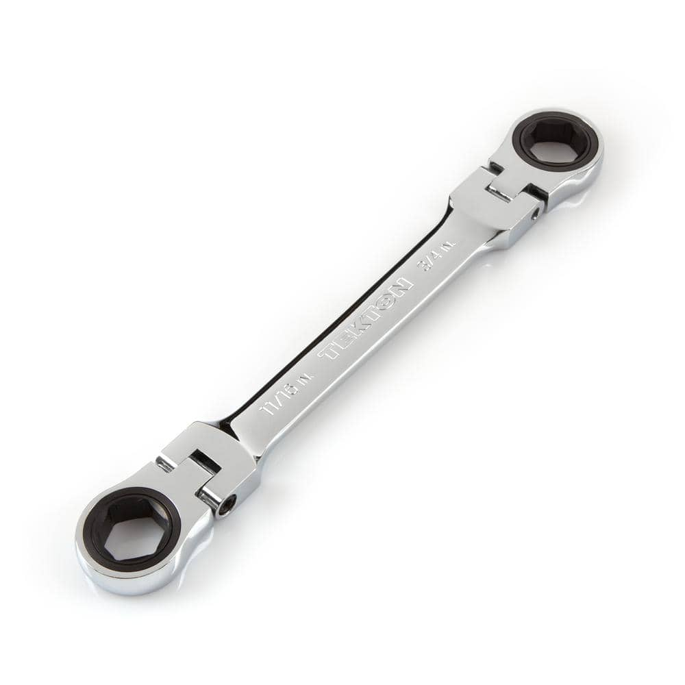 TEKTON 11/16 In. X 3/4 In. Flex-Head Ratcheting Box End Wrench WRN76009 ...