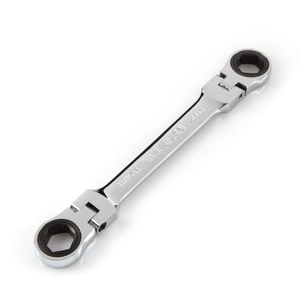 TEKTON 11/16 in. x 3/4 in. Flex-Head Ratcheting Box End Wrench