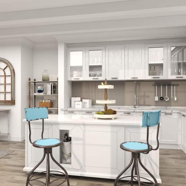 Litton Lane 3-Tier 24 in. Farmhouse Distressed White Wood Cake Stand