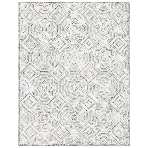Capri 10 ft. x 14 ft. Oversized Beige/Blue Diamond Geometric Area Rug