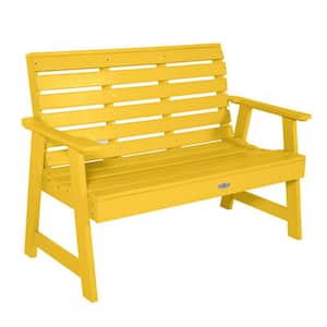 Riverside 5 ft. 2-Person Sunbeam Yellow Recycled Plastic Garden Bench