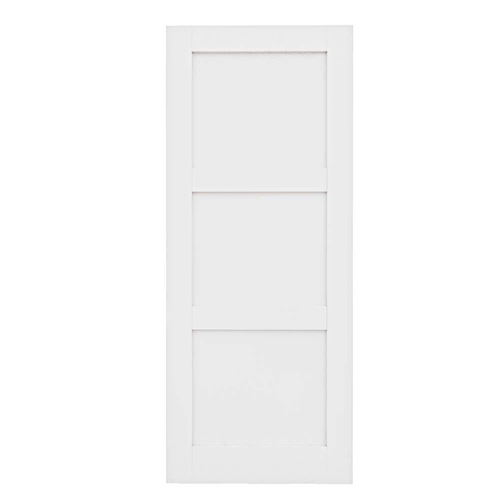 36 in. x 96 in. 3-Lite Paneled Blank Solid Core Composite Manufacture Wood White Primed Interior Door Slab price history on PriceWatchPro
