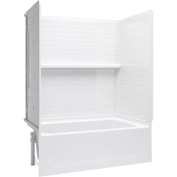 STERLING Traverse 32 in. W x 60 in. H 4-Piece Vikrell Bath and Shower Kit with Left-Hand Drain in White