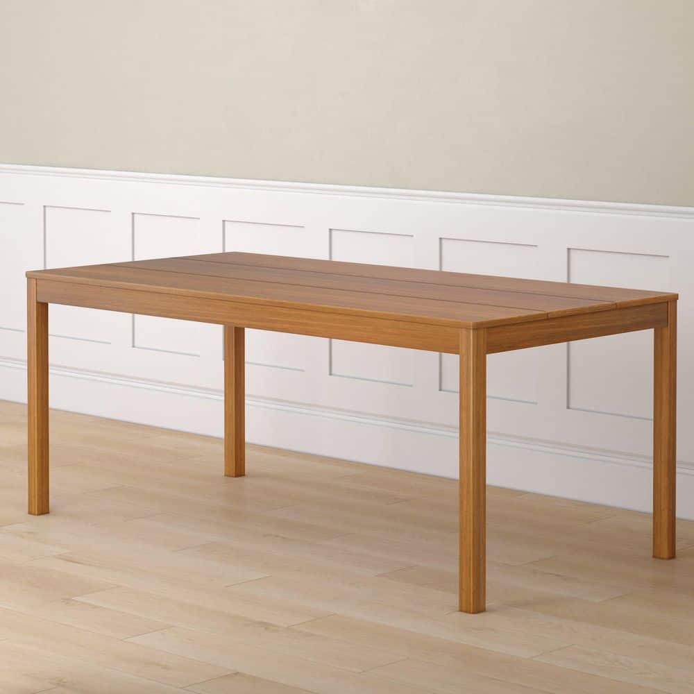 Davie Modern Pecan Wood 72 in. 4 Leg Base Dining Table Seats 6