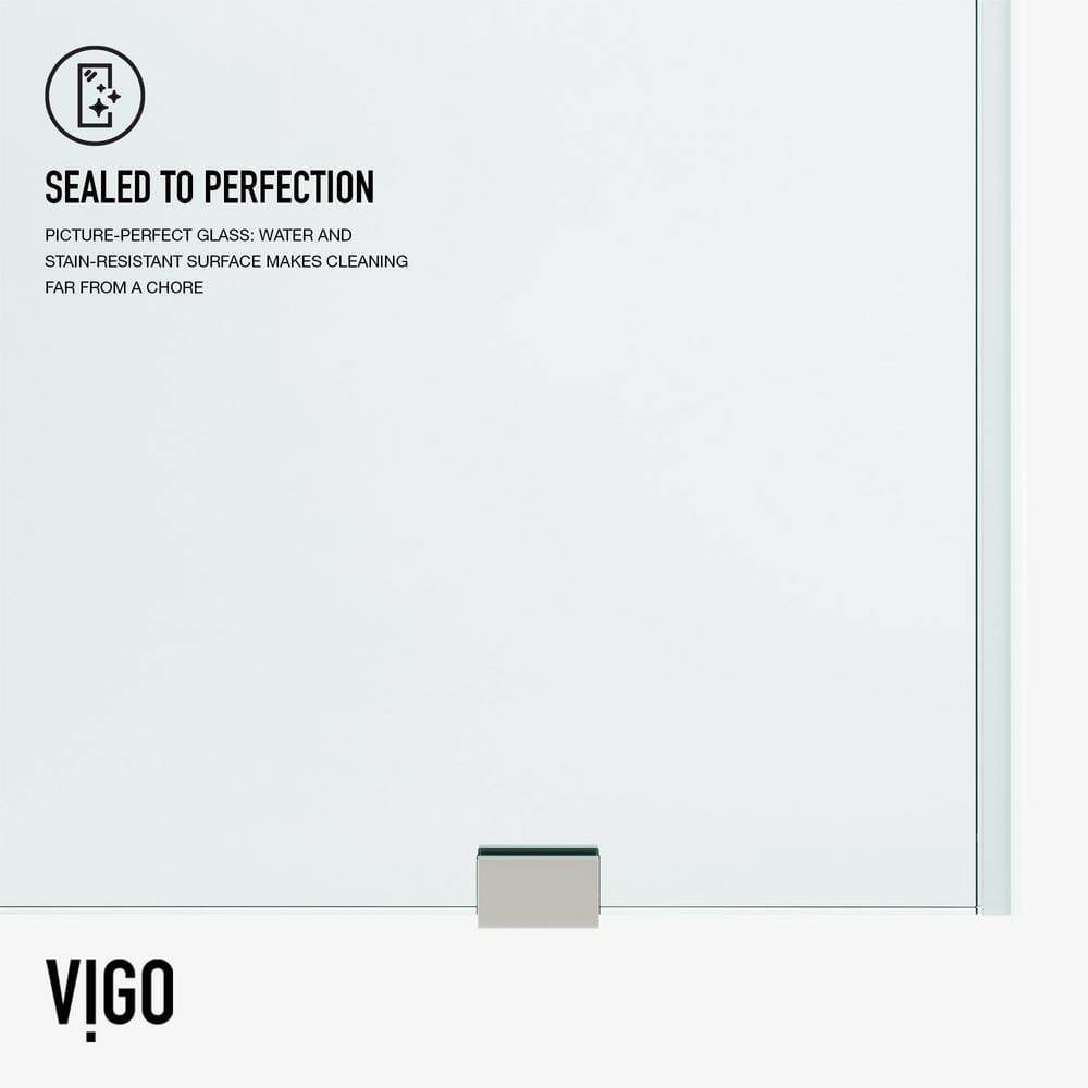 Elan 56-60" Frameless Sliding Shower Door with Stainless Steel Finish