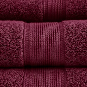 800GSM 8-Piece Burgundy 100% Premium Long-Staple Cotton Bath Towel Set