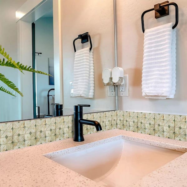 Green and Cream R145 12 in. x 12 in. Vinyl Peel and Stick Tile (24 Tiles, 24 sq. ft. /Pack)