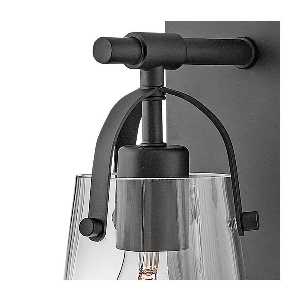 Foster Black Clear Glass 1-Light Dimmable Vanity Fixture