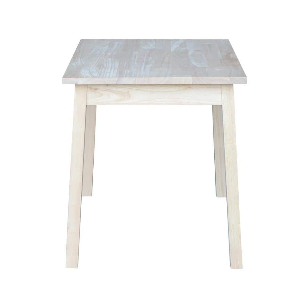 Unfinished White Wooden Kids Table with Tapered Legs