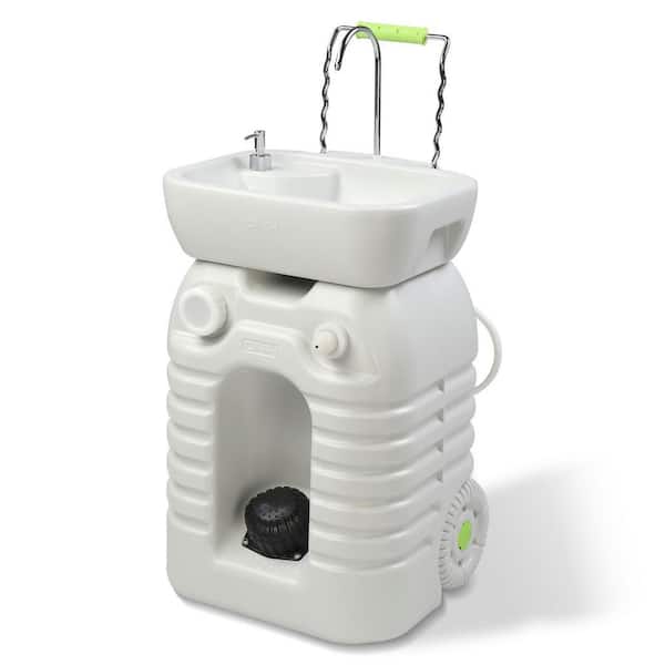 45L Portable Sink with Towel Holder and Soap Dispenser and Wheels, Perfect for Camping, Outdoor Events, Gatherings