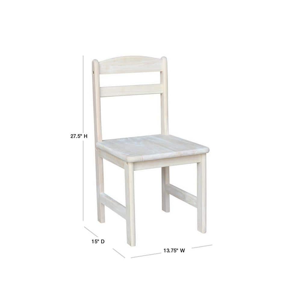 White Wood Juvenile Chair Set with Ladder Bracing