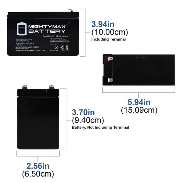 12V 9Ah SLA Battery Replaces Leoch DJW12-9.0 T2, DJW 12-9.0 T2 -2Pack