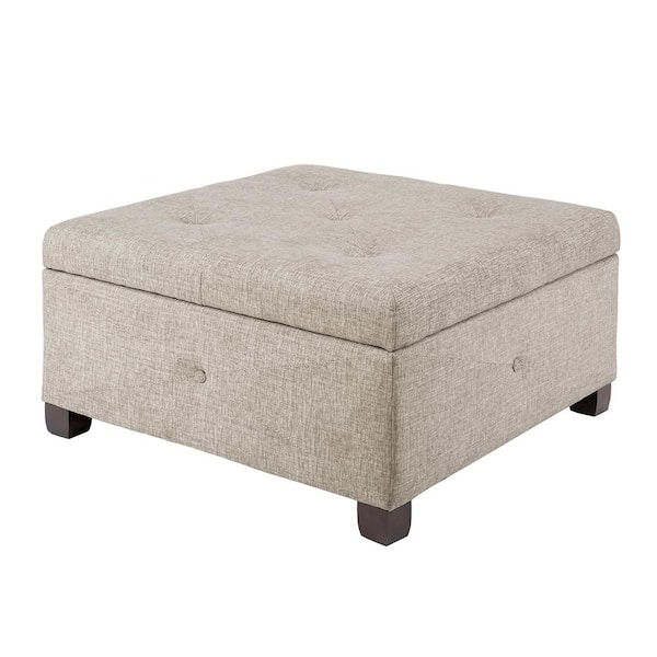Lucas Sand 29.5 in. W x 29.5 in. D x 16 in. H Soft Close Storage Ottoman