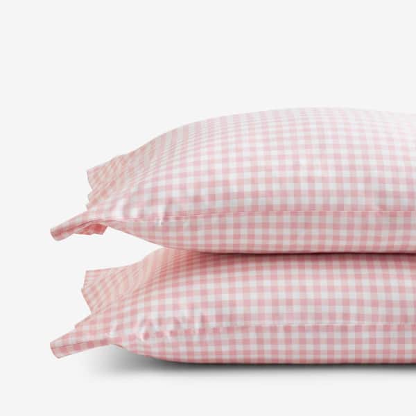 Company Kids by The Company Store Company Kids Gingham Petal Pink Organic Cotton Percale Standard Pillowcase (Set of 2)