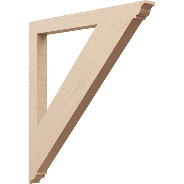 Ekena Millwork 3.5 in. x 44 in. x 40 in. Traditional Traditional Rough Cedar Woodgrain Timberthane Polyurethane Bracket, Primed Tan
