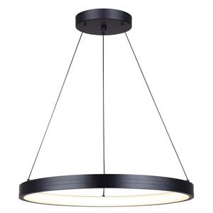 EVINA 1 Light Integrated LED Black Modern Chandelier for Dining Rooms and Living Rooms