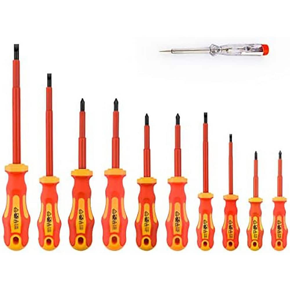 Yichuhaoxi VDE Series 1000-Volt Insulated Shank 11 Bit Red Black