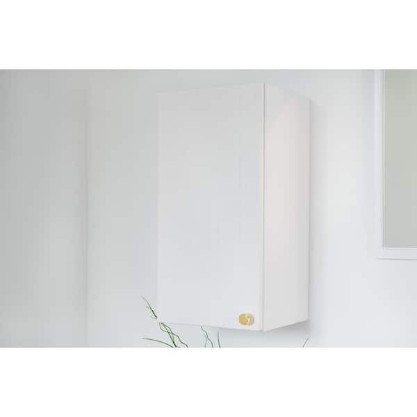 Distinct Kitchen and Bath Aria 12 in. W x 11 in. D x 23 in. H MDF Floating Bathroom Storage Wall Cabinet in White Base and White Door
