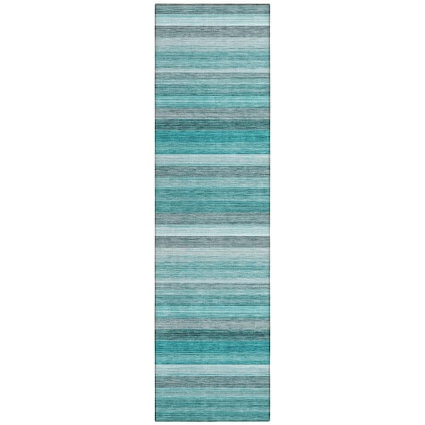 Addison Rugs Chantille ACN535 Teal 2 ft. 3 in. x 7 ft. 6 in. Machine Washable Indoor/Outdoor Geometric Runner Rug