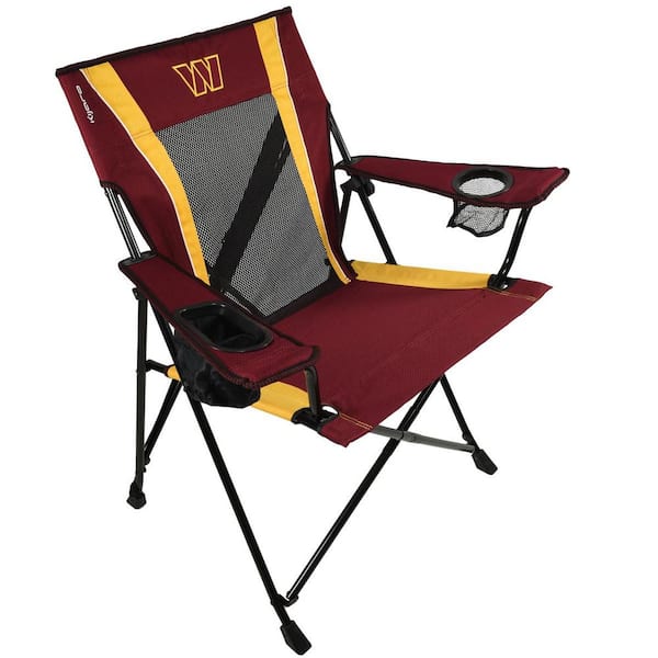 ITOPFOX Premium Pro Football Washington Commanders Burgundy and Gold Polyester Camping Chair with Cup Holder