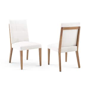 Almond Oak/Off-White Upholstery Dinning Chair (Set of 2)