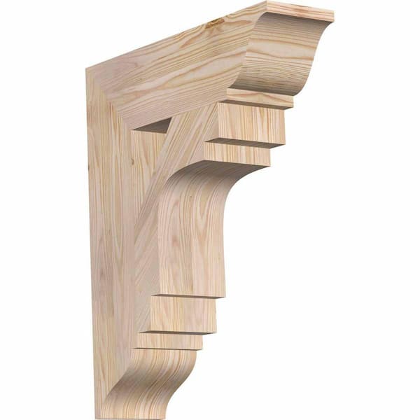Ekena Millwork 5.5 in. x 26 in. x 22 in. Douglas Fir Merced Traditional Smooth Bracket