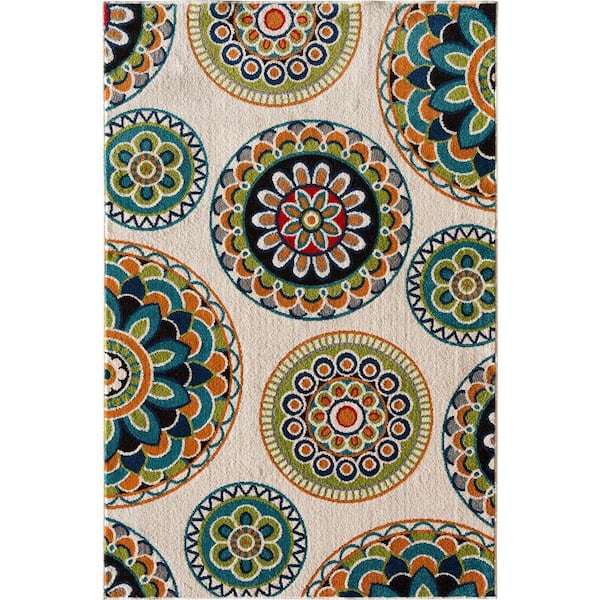 Natco Patio Brights Burnette Multi 8 ft. x 10 ft. Indoor/Outdoor Area Rug