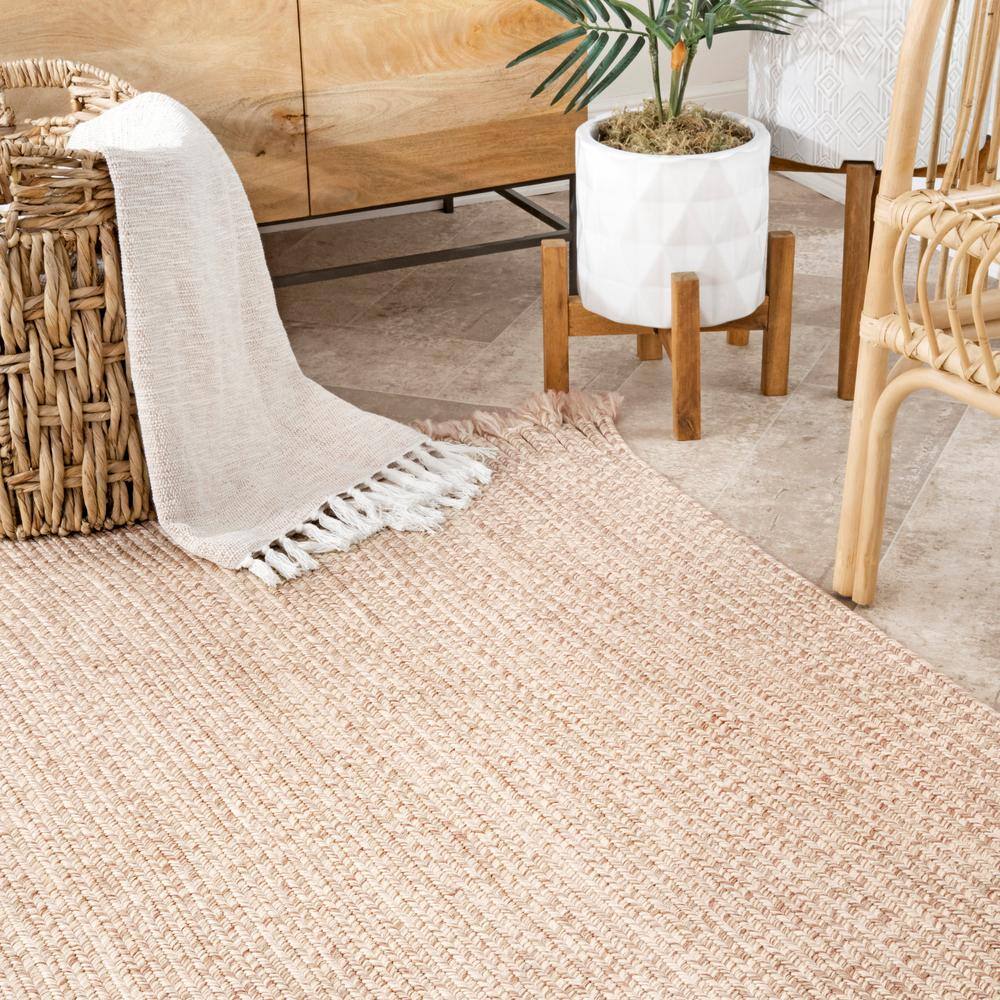 Casual Elegance Braided Tan Synthetic 3' x 5' Indoor/Outdoor Rug