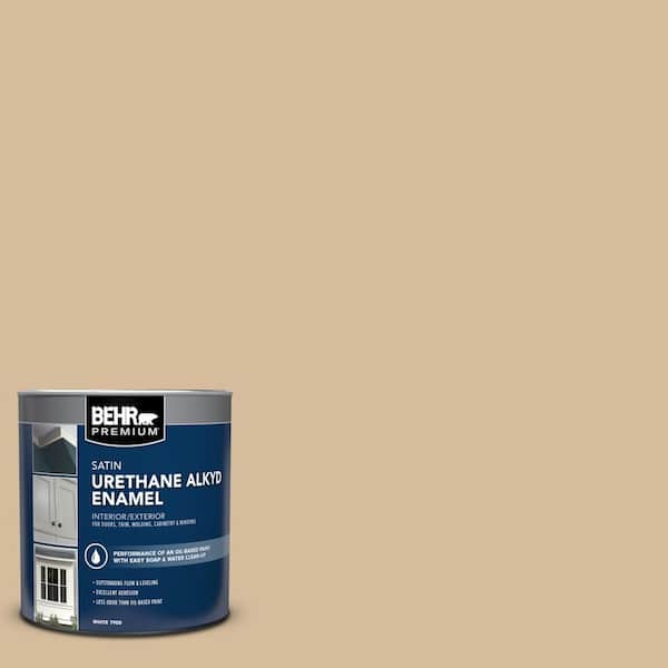 BEHR PREMIUM 1 qt. #T18-06 Kombucha Satin Enamel Urethane Alkyd Interior/Exterior Paint