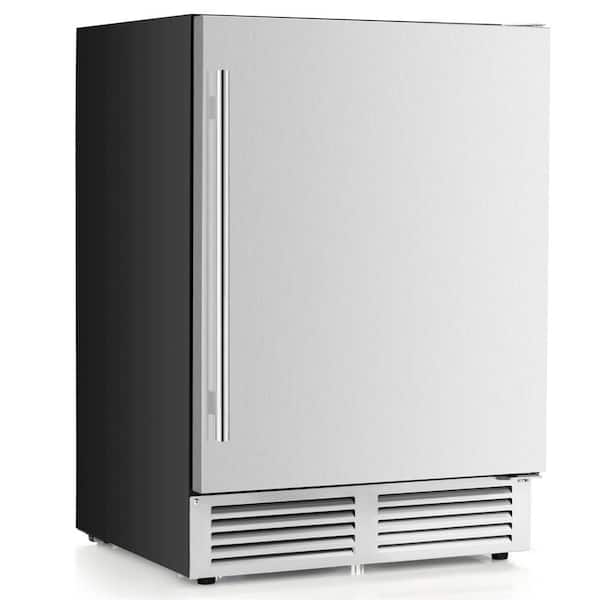 Costway 20.5 in. Single Zone 190-Cans Beverage and Wine Cooler in Silver
