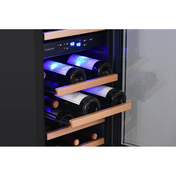 EdgeStar - 15 in. Dual Zone 26-Wine Bottles Beverage and Wine Cooler in Stainless Steel