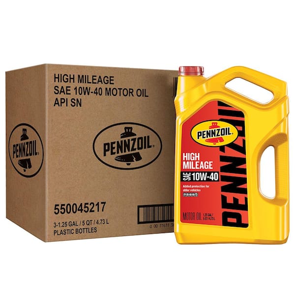 Pennzoil High Mileage SAE 10W-40 Synthetic Blend Motor Oil 5 Qt