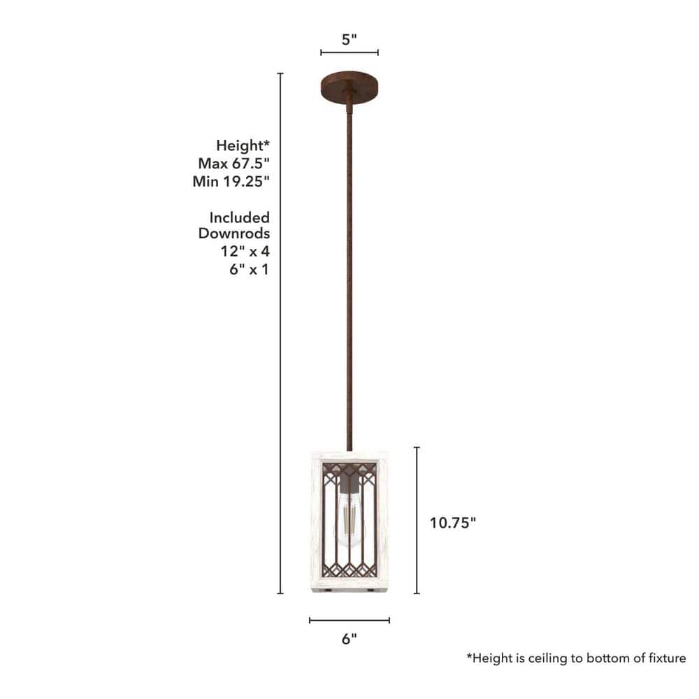 Chevron 10.75" White Glass Mini Pendant Light with Textured Rust Finish