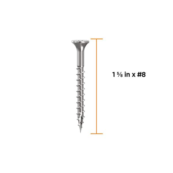 1-5/8 in. #8 316 Stainless Steel Premium Star Drive Bugle-Head Deck Screws (350-Count)