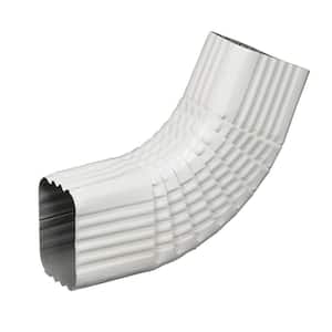 3 in. x 4 in. White Aluminum Downspout B-Elbow