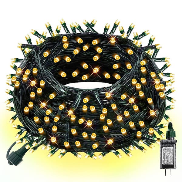Angel Sar 100 ft. 300 LED Waterproof Christmas String Lights with 8 ...