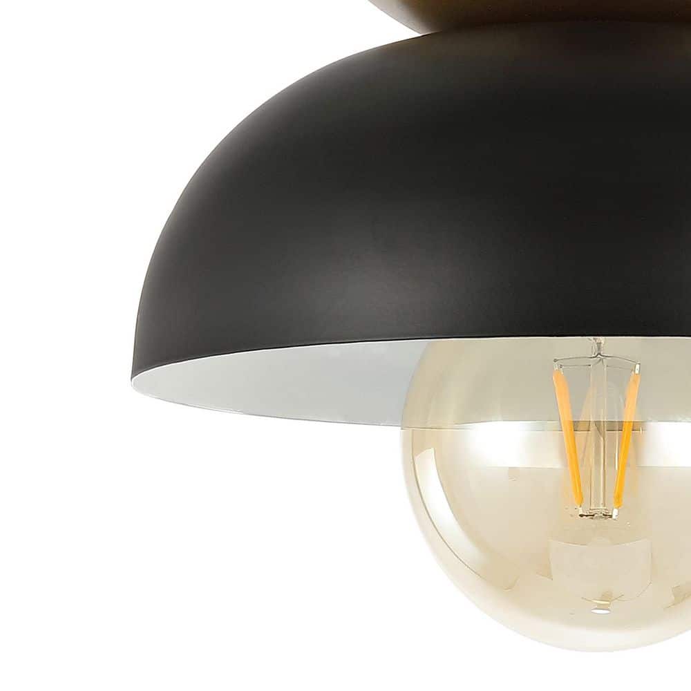 Paulina 8.5" Black/Gold Industrial Iron LED Ceiling Light
