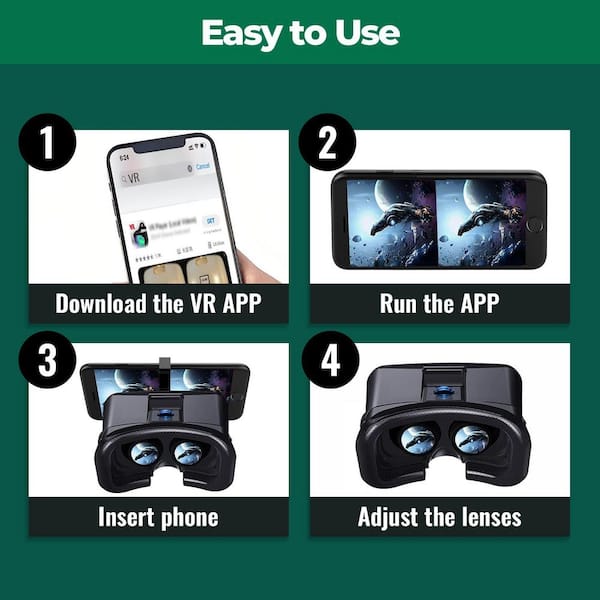 OBJLGEV VR Headset for Phone Virtual Reality Goggles for Kids and