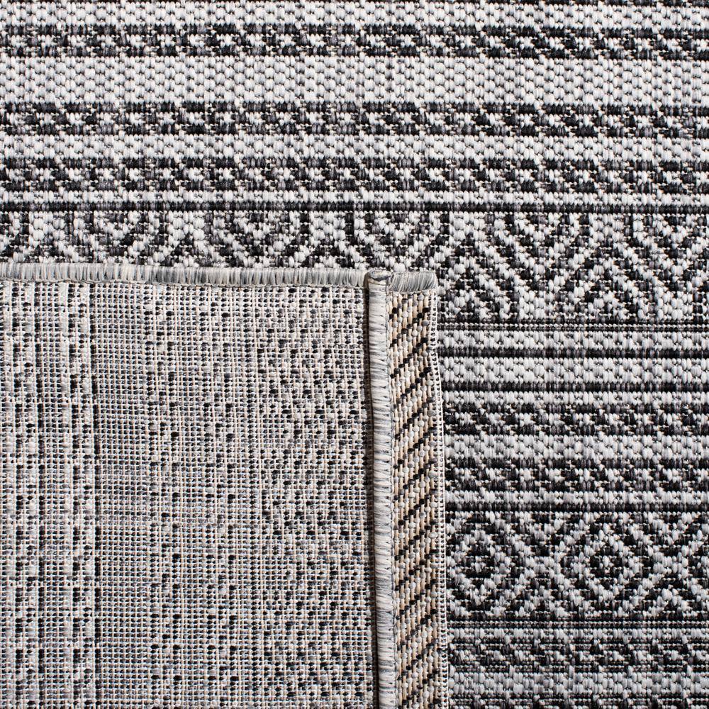 Black and Grey Synthetic Flat Woven Indoor/Outdoor Rug