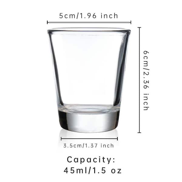 1.5 oz. Glass Shot Glasses with Heavy Base for Kitchen, Drinking Spirits, Parties and Bars, Clear (4-Pack)