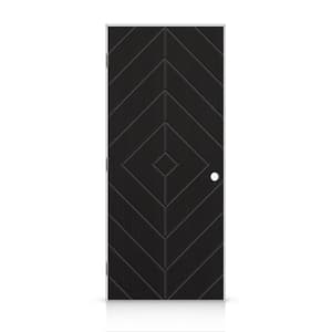 26 in. x 80 in. Diamond Right-Handed Hollow-Core Black Painted Smooth Composite Single Prehung Interior Door