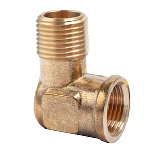 1/2 in. MIP x 1/2 in. FIP Brass Pipe Street 90° Elbow Fitting (5-Pack)