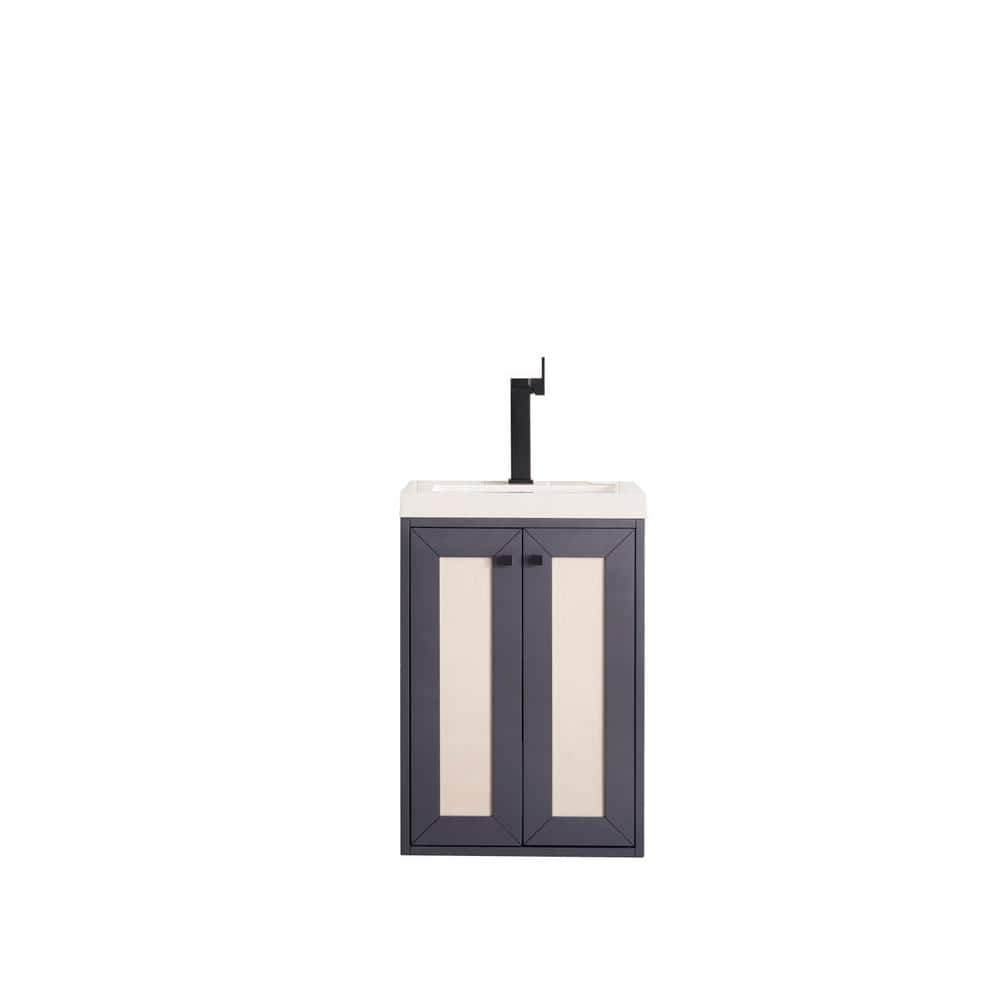 Chianti 20'' Mineral Grey Wall-Mount Vanity with Composite Top