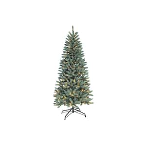 6.5 ft. Artificial Christmas Tree Blue Spruce Slim, 250 UL