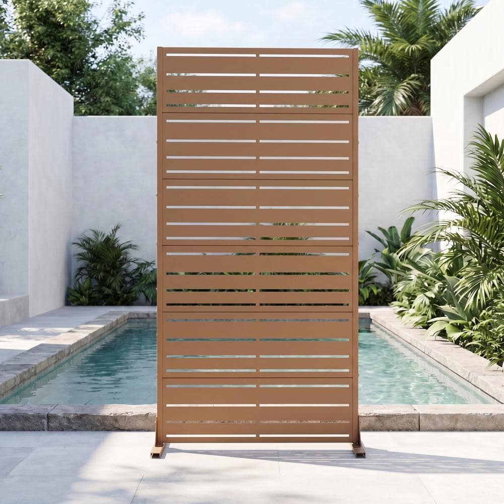 35.5 in. W x 72 in. H Black Galvanized Metal Louvered Outdoor Patio Divider Screen (1-Pack) price history on PriceWatchPro