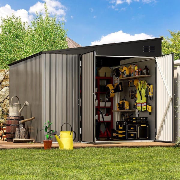 Sudzendf 8 ft. W x 10 ft. D Metal Shed with Double Lockable Door