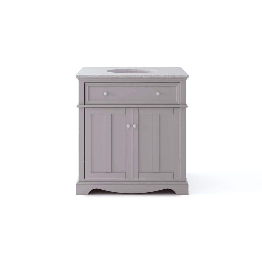 Home Decorators Collection Fremont 32 in. W x 22 in. D x 34 in. H Single  Sink Freestanding Bath Vanity in Navy Blue with Gray Granite Top  TJ-FTV3222BLU - The Home Depot