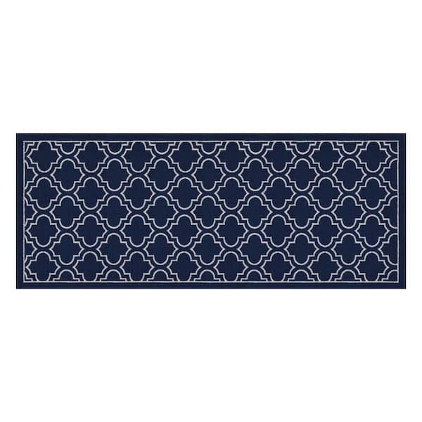 TrafficMaster Trellis Navy 2 ft. 6 in. x 4 ft. Accent Rug