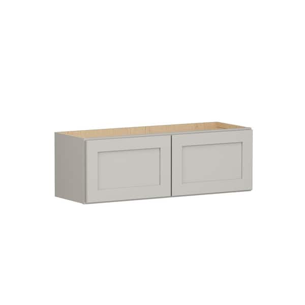 SIMPLY WOODMARK PRO Shaker Full Overlay 36 in. W x 12 in. D x 12 in. H Plywood Assembled Wall Kitchen Cabinet in Stone Gray